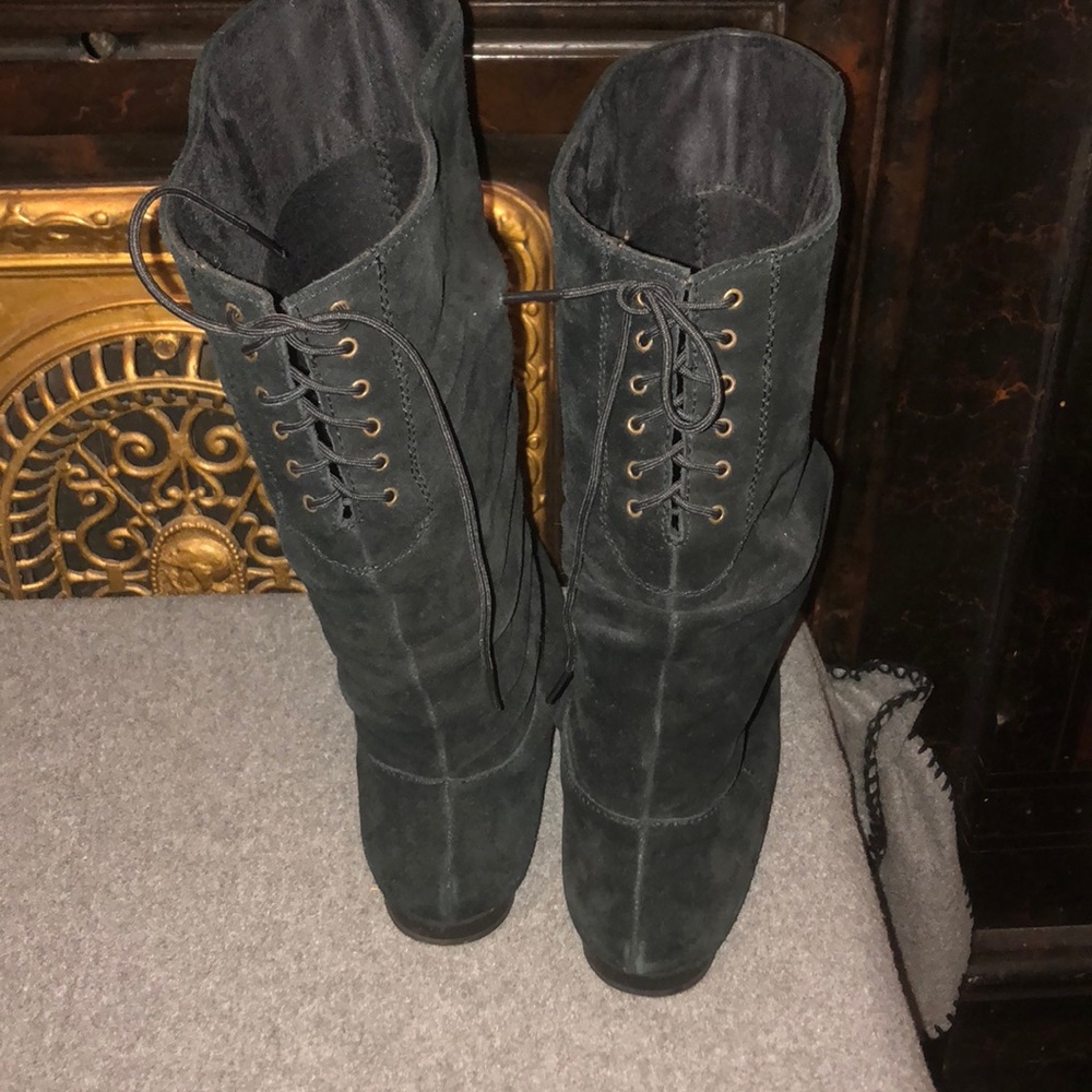 Black leather boots